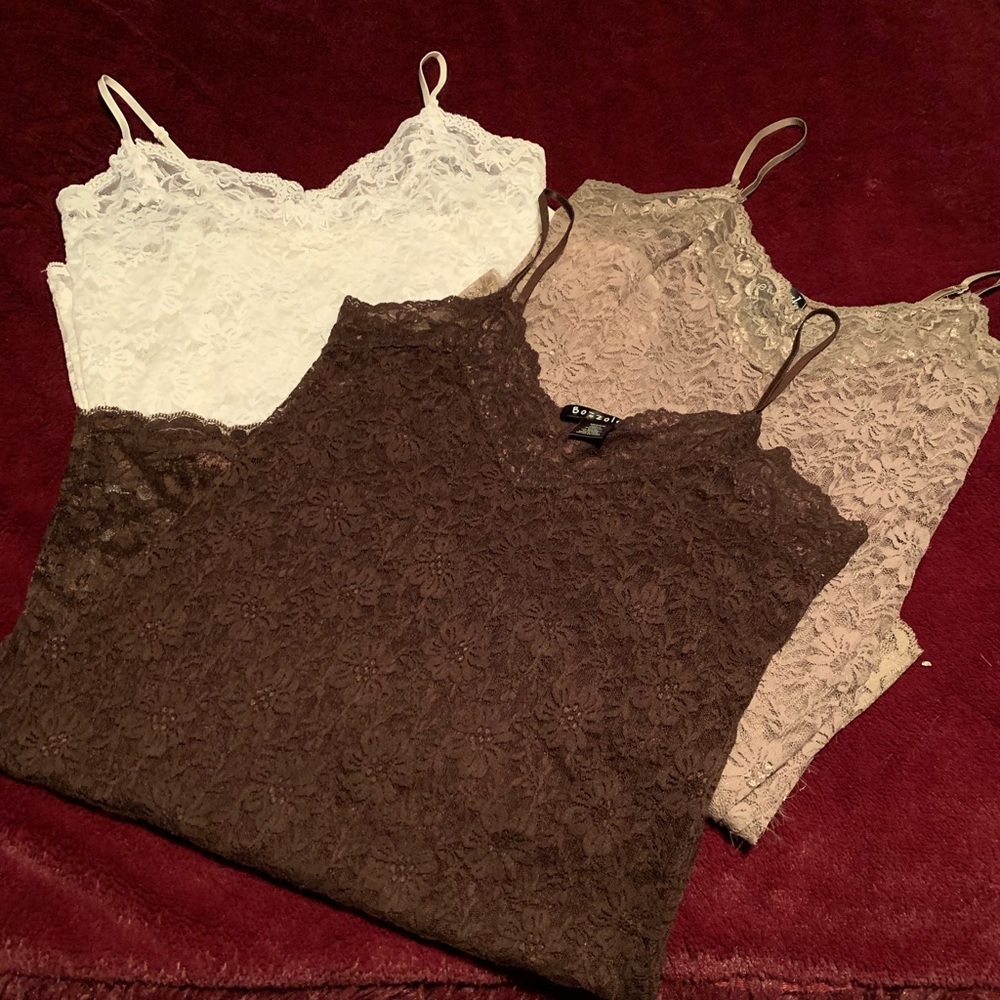 3 sheer lace tank tops